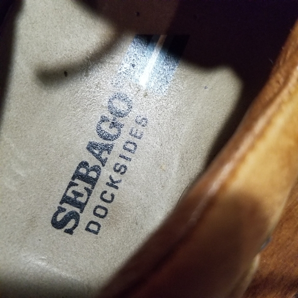 Sebago Dockside Leather Boat Slip On Casual Shoes Rust Tan Sz 7.5 - Picture 4 of 14